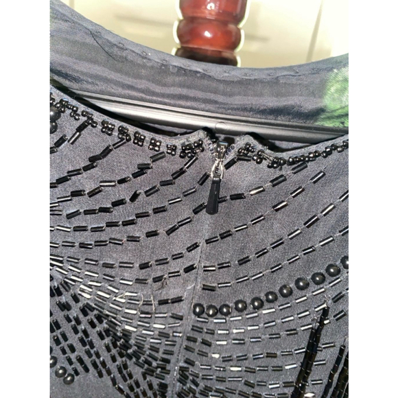 Women's vintage STENAY Black Beaded Dress Size 12 - Picture 6 of 9